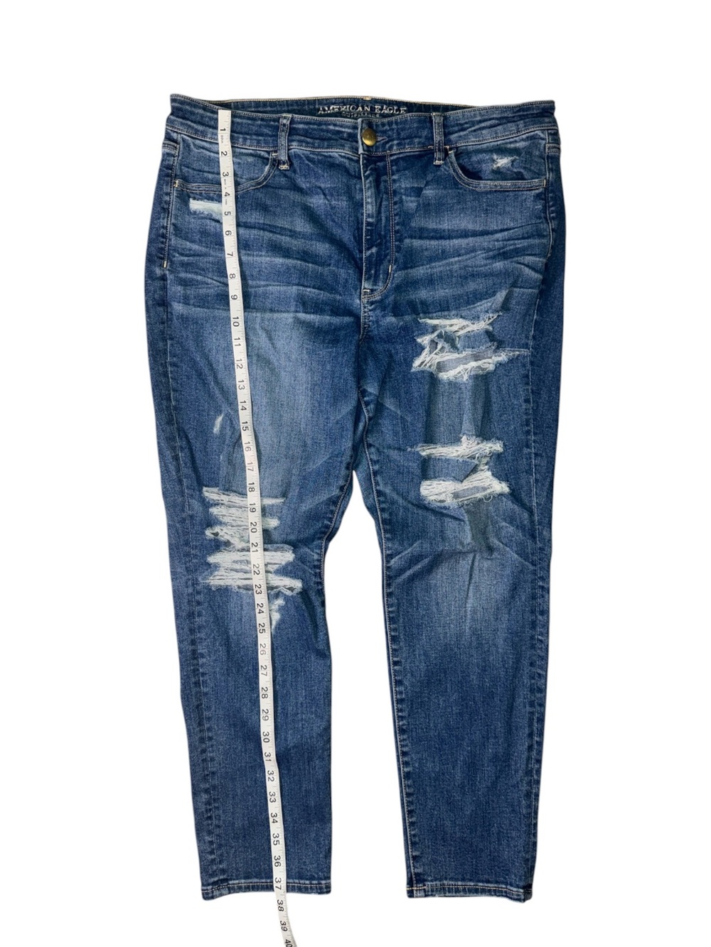 American Eagle Super Stretch X Distressed Skinny Jeans Size 18 Short - Picture 4 of 6